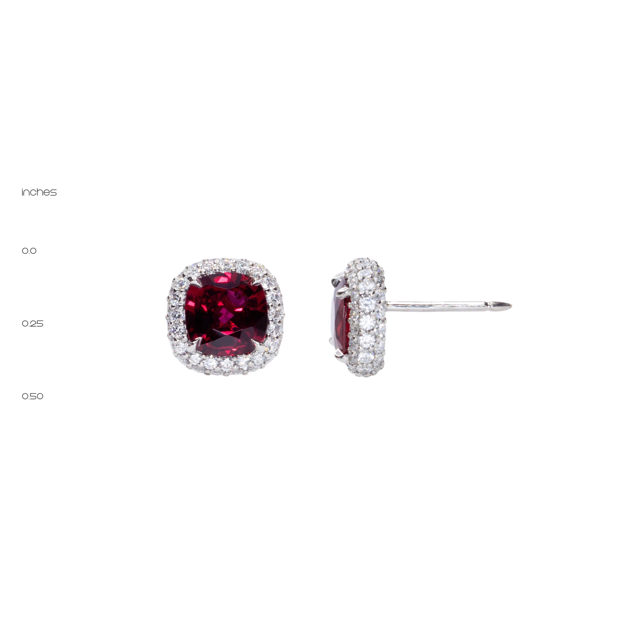 the royale earring in ruby