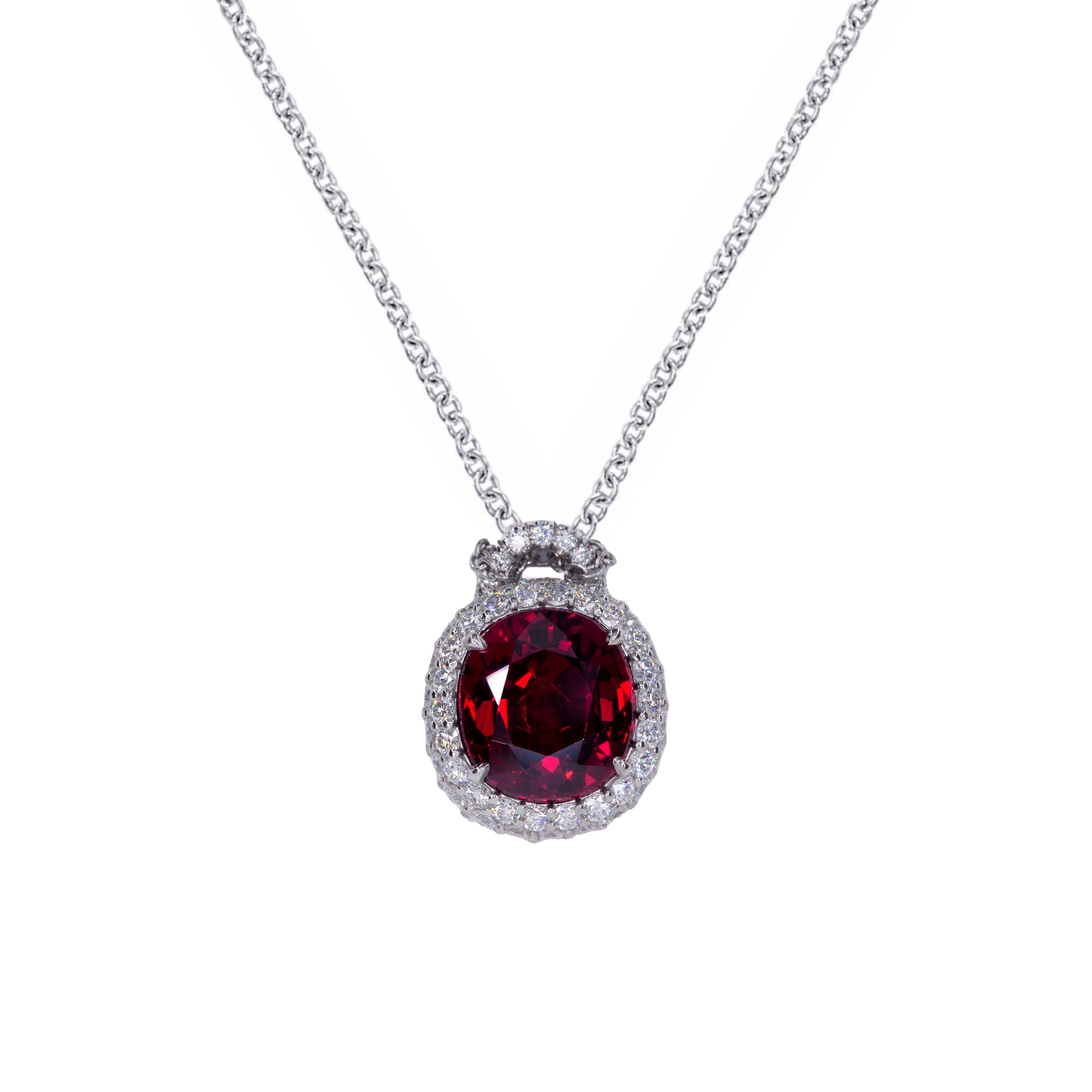 the royale pendant in ruby