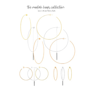 biggie moolah hoops with duster white gold and oxidized silver