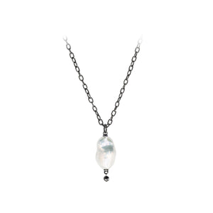 fresH2O pearl pendant oxidized silver