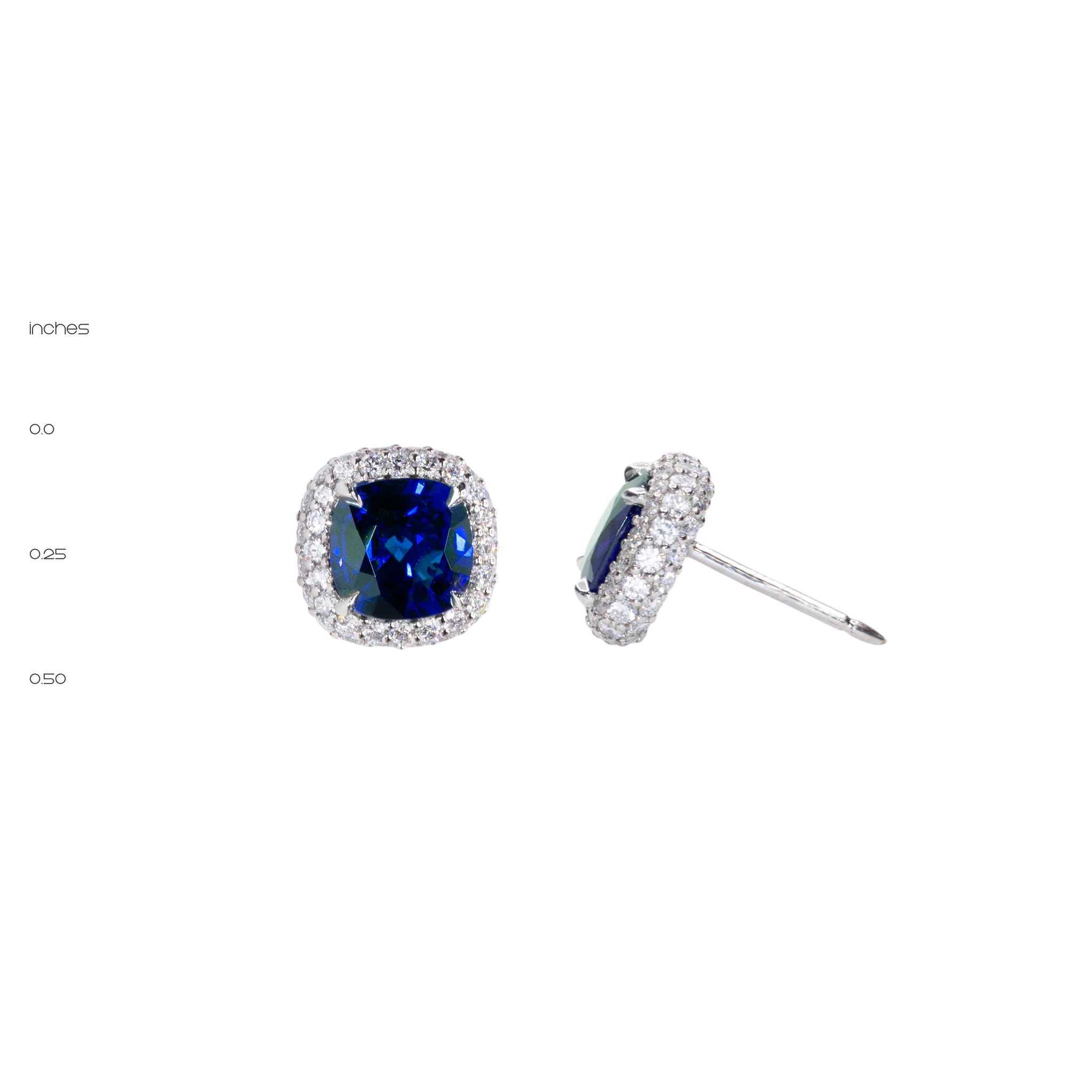 the royale earring in blue sapphire