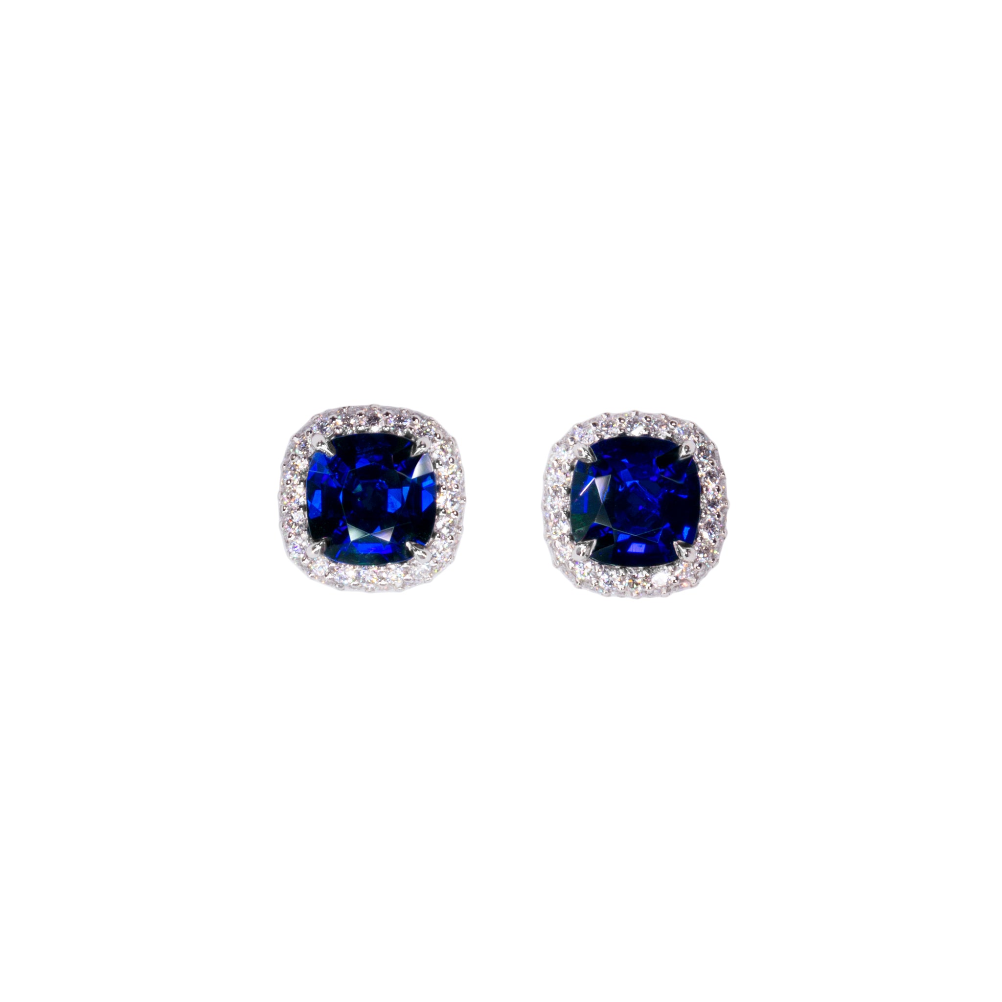 the royale earring in blue sapphire
